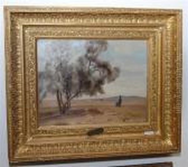 Wustenlandschaft Mit Kamel Und Figur. - view 1