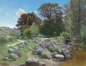 Promenade Au Bord De Riviere. 1885
