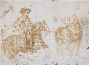 Felipe Iv A Caballo Y Estudio Cuadro De Las Lanzas