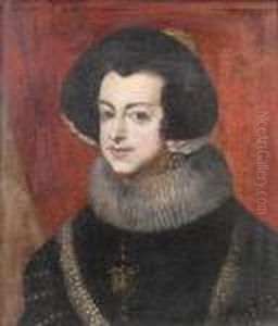 Portrait Of Queen Isabella Of Spain by Diego Rodriguez de Silva y Velazquez