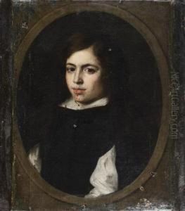 Portrait De Jeune Homme En Noir by Diego Rodriguez de Silva y Velazquez