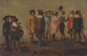 Elegant Gentlemen Conversing by Diego Rodriguez de Silva y Velazquez