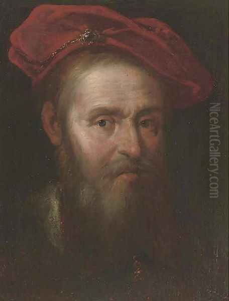 Portrait of a man, bust-length, in a cap - view 1