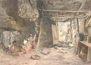 Interior of a fisherman's cabin, Galway