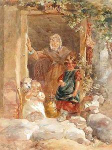 Figures before an Irish post office