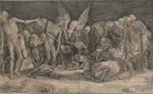 Skeletons (bartsch Xiv) by Agostino dei Musi