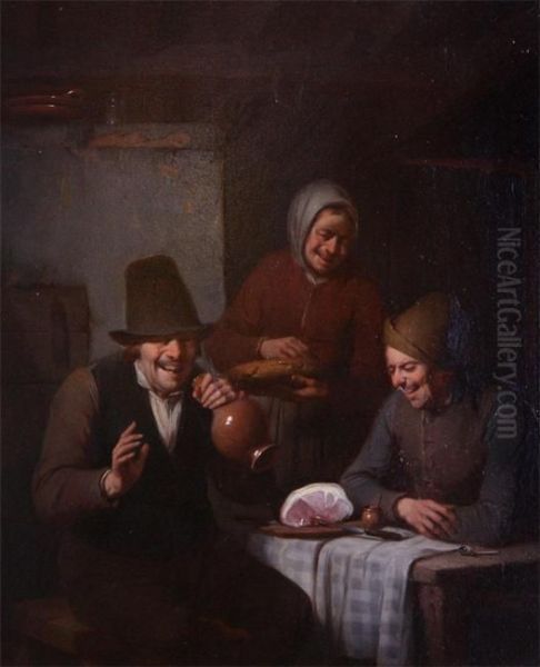 The Breakfast. Panel (mahogany) - view 1