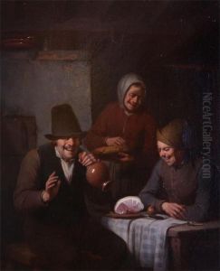 The Breakfast. Panel (mahogany) by Camille Vennemann