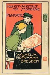 Reproduction of a poster advertising Wilhelm Hoffmann an establishment selling modern posters by Otto Fischer