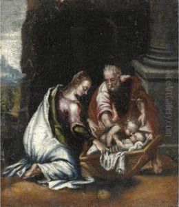 Sacra Famiglia Con San Giovannino by Marcello Venusti