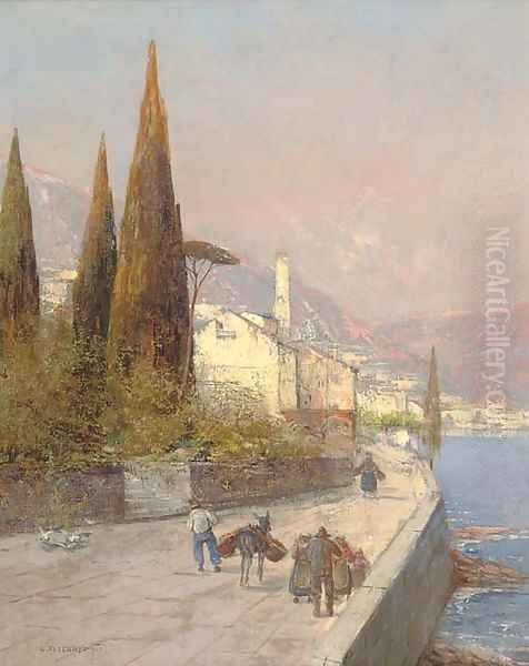 The road to market, an Italian town - view 1