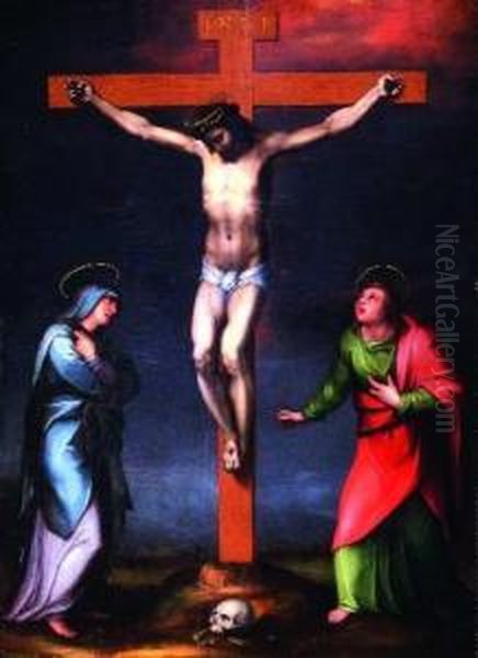 Cristo Crocefisso Tra I Due Dolenti: La Vergine Maria E San Giovanni Evangelista - view 1