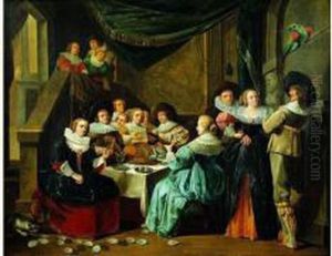 Reunion Galante Dans Un Palais Classique by Cornelis Verbeeck