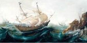 Dutch Shipping Off A Rocky Coast by Cornelis Verbeeck