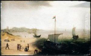 A Coastal Landscape With Fishermen by Cornelis Verbeeck