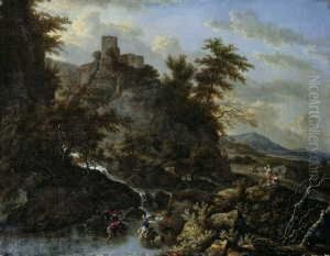 Landschaft Mit Hochgelegenem Kastell.