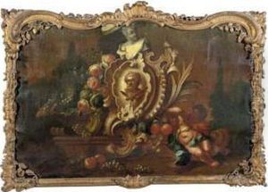 An Allegory Of Bacchus, 'dessus-de Porte' by Caspar Pieter I Verbrugghen