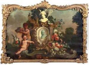 An Allegory Of Mercury, 'dessus-de-portes' by Caspar Pieter I Verbrugghen