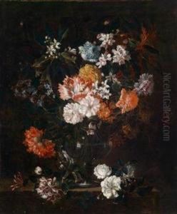 Einblumenstillleben In Einer Glasamphore by Gaspar-pieter The Younger Verbruggen