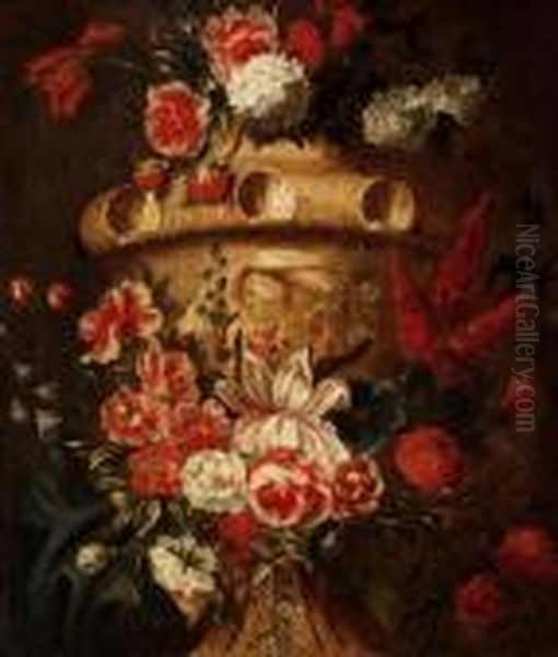 Still Life Studies Of Urns With Flowers - view 1