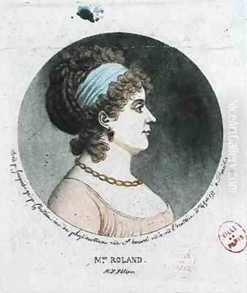 Portrait of Madame Roland 1754-93 made by the physionotrace method - view 1
