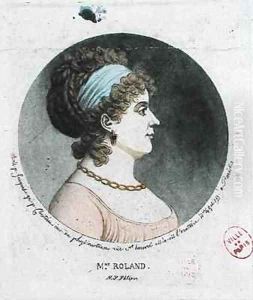 Portrait of Madame Roland 1754-93 made by the physionotrace method by Jean Fouquet