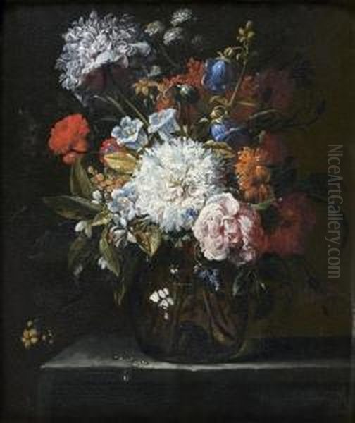 Nature Morte Au Bouquet De Fleurs Sur Un Entablement - view 1