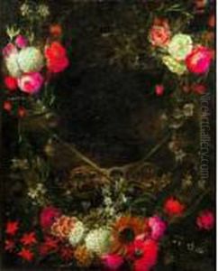 Couronne De Fleurs by Gaspar-pieter The Younger Verbruggen
