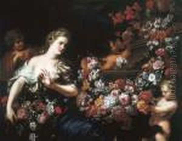 Flora With Cherubs And Garlands Of Flowers - view 1