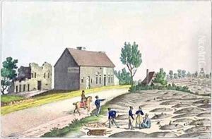 The Belle Alliance Farm after the Battle of Waterloo by Friedrich Fleischmann