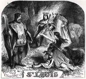 St Louis renders justice under an oak in Vincennes from Histoire de France en Tableaux by Jean Antoine Valentin Foulquier