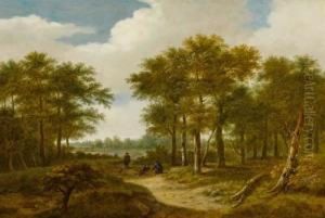 Wooded Landscape With Three Resting Herdsmen.