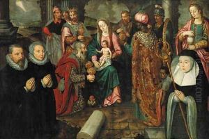 The Adoration of the Magi with kneeling donors