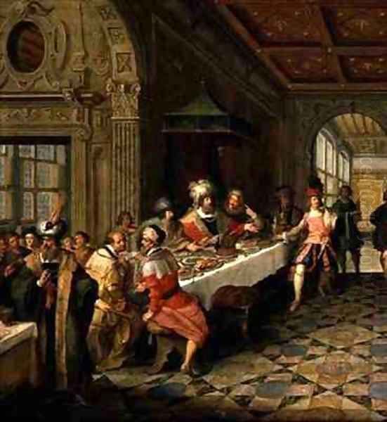 Detail of Feast from Salome Presenting the Head of St John The Baptist to King Herod - view 1