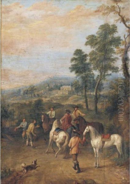 Country Estate With Elegant Horseman In The Foreground - view 1