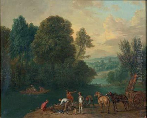 Pecheurs Au Bord De La Riviere. - view 1