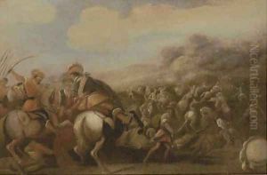A cavalry skirmish 2 by Aniello Falcone