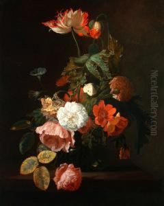 Blumen In Einer Vase by Simon Pietersz. Verelst