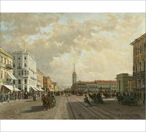 A View Of Nevsky Prospekt In St Petersburg - view 1