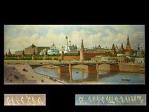 Blick Auf Den Kreml In Moskau by Petr Petrovich Vereshchagin