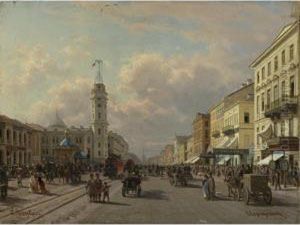 Nevsky Prospect, St. Petersburg by Petr Petrovich Vereshchagin