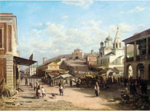 Market Day In Nizhny Novgorod by Petr Petrovich Vereshchagin