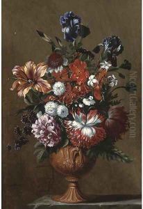 Irises, a tulip, a rose, jasmine and other flowers by Jean Baptiste Belin de Fontenay