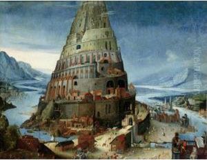 The Tower Of Babel by Tobias van Haecht (see Verhaecht)