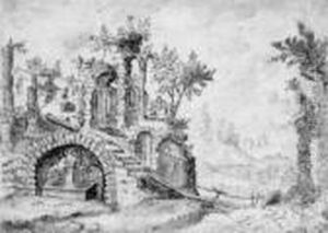 Romische Ruinen. by Tobias van Haecht (see Verhaecht)