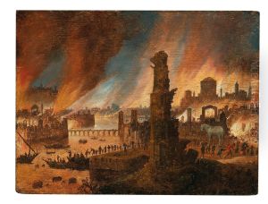 The Burning Of Troy by Dirck Verhaert
