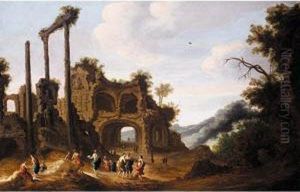 Classical Landscape With Figures Before Ruins Classical Landscape With Figures Before Ruins