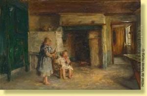 Deux Enfants Dans Un Interieur by Pieter Verhaert