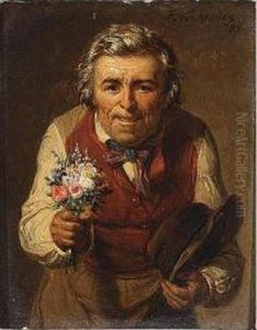 A Man Offering Flowers A Man Offering Flowers