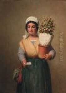 Les Fleurs De Fte - A Maid And A Page-boy Presenting Flowers